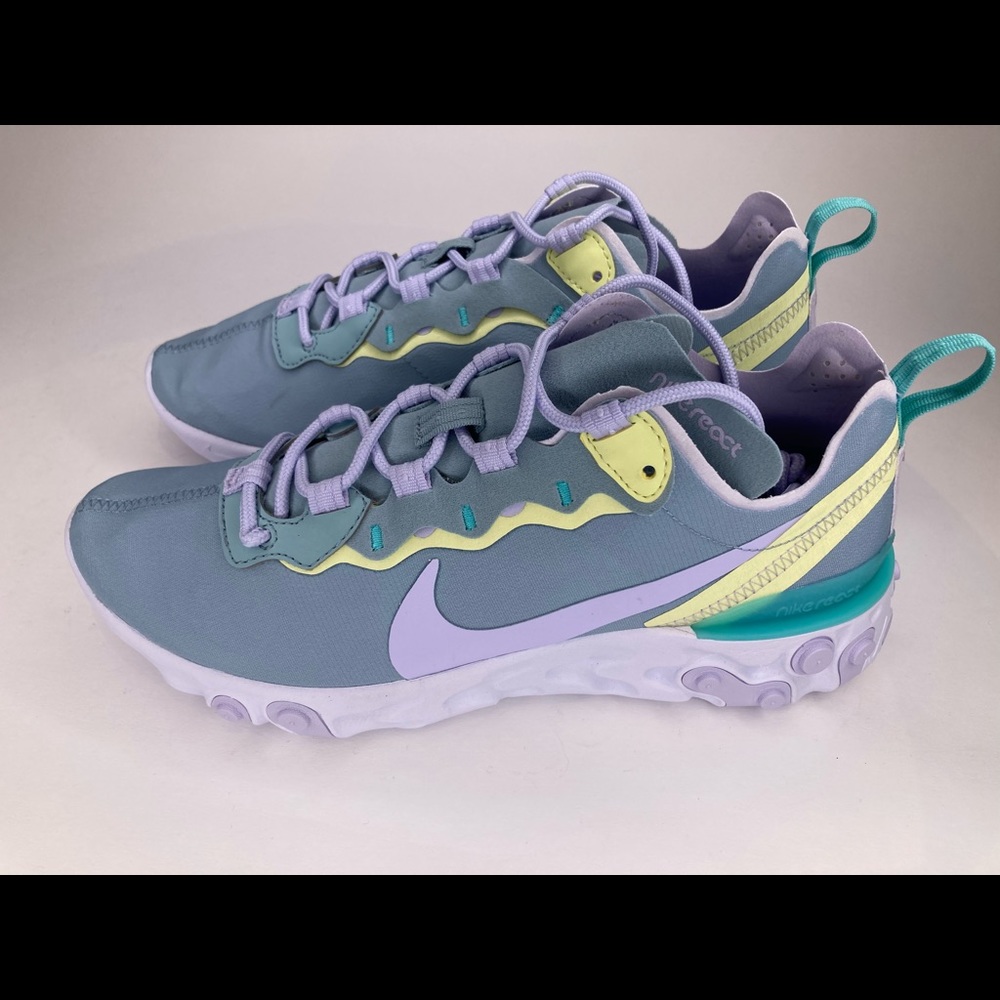 Nike React Element Running Shoes Green Purple